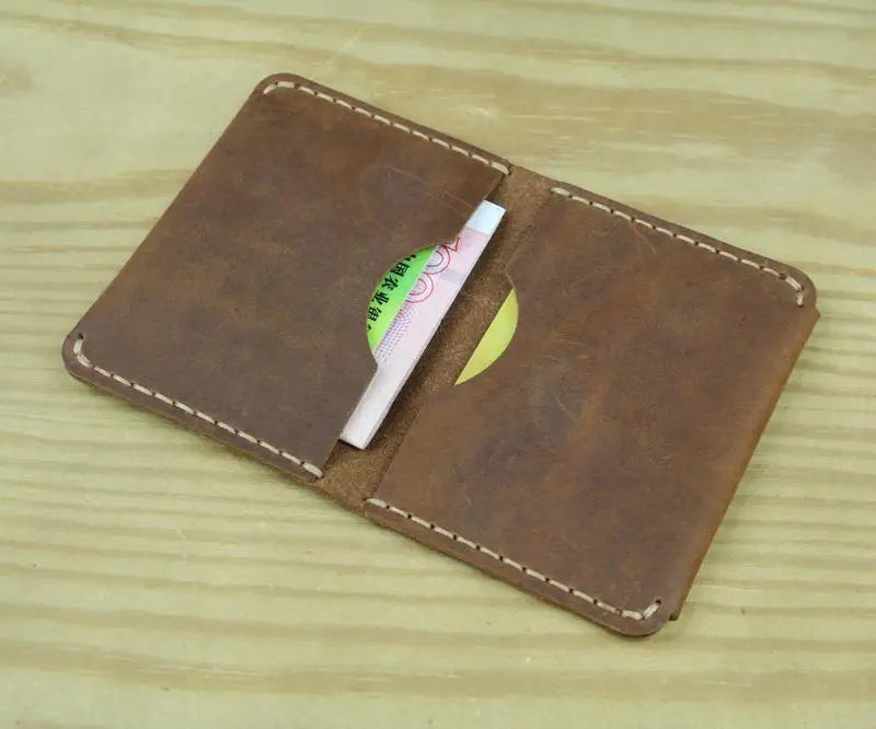 Luxury Handmade Genuine Leather Card Wallet Men Credit Card holder Women ID Sleeve Name Card Holder Cowhide Business Card Case