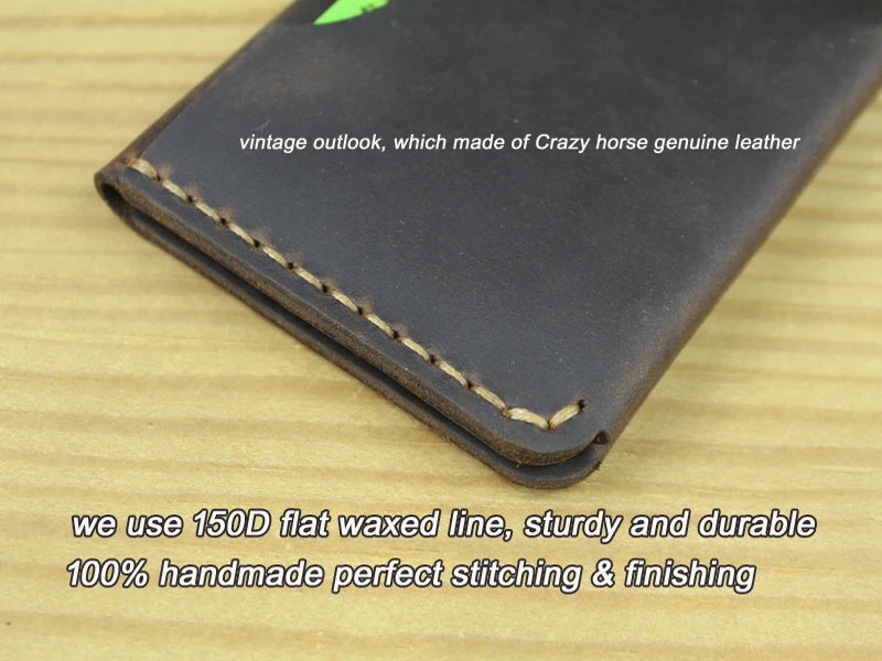 Luxury Handmade Genuine Leather Card Wallet Men Credit Card holder Women ID Sleeve Name Card Holder Cowhide Business Card Case