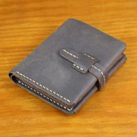 High Class Handmade Crazy Horse Genuine Leather Men's Wallet Purse Male Money Bag Short Multi-Card Wallet Money Clips MC-309