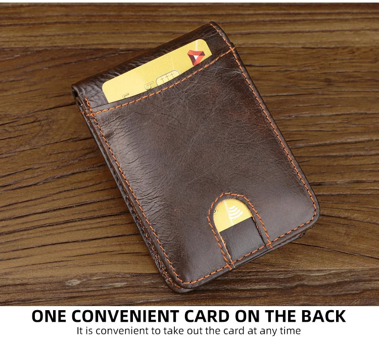 Genuine leather Men's Wallet Small Money Purses Mini Wallets Short Ultra-thin Wallet Bank Card Package Small Purse Wallet