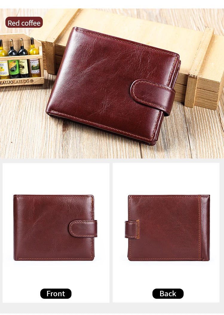 WESTAL RFID Designer Wallet Men Genuine Leather RFID Wallet Front Coin Pocket Purse Money Bag Leather Card Holder Wallet for Men