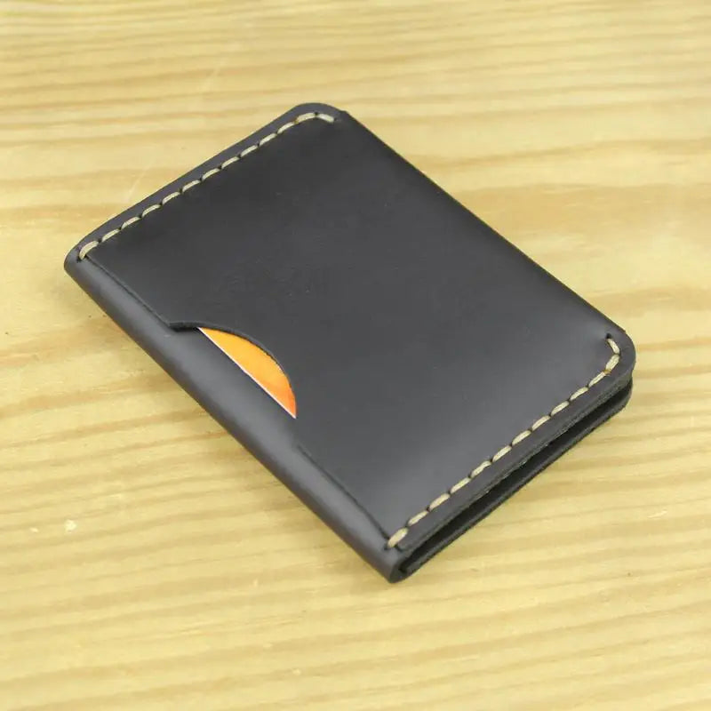 Luxury Handmade Genuine Leather Card Wallet Men Credit Card holder Women ID Sleeve Name Card Holder Cowhide Business Card Case