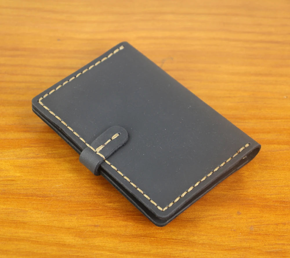 Luxury Handmade Genuine Leather Card Wallet Men Credit Card holder Women ID Sleeve Name Card Holder Cowhide Business Card Case