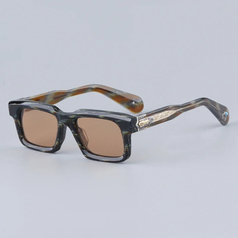 JMM BELVEDERE High Quality Rectangle Acetate Sunglasses Uv400 Men Designer Brand Handmade Vintage Eyeglasses with Case