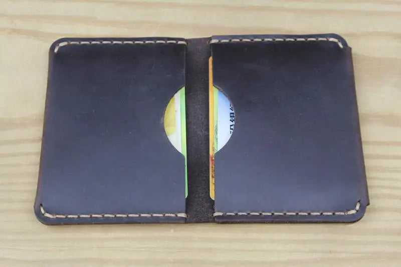 Luxury Handmade Genuine Leather Card Wallet Men Credit Card holder Women ID Sleeve Name Card Holder Cowhide Business Card Case