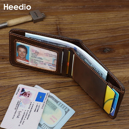 Genuine leather Men's Wallet Small Money Purses Mini Wallets Short Ultra-thin Wallet Bank Card Package Small Purse Wallet