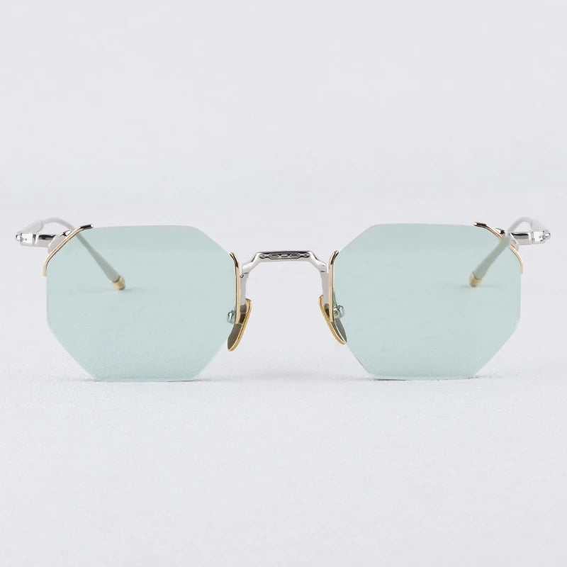 JMM ELDORADO Rimless Square High Quality Alloy Polygon Sunglasses Uv400 Men and Women Personalization Eyeglasses with Case