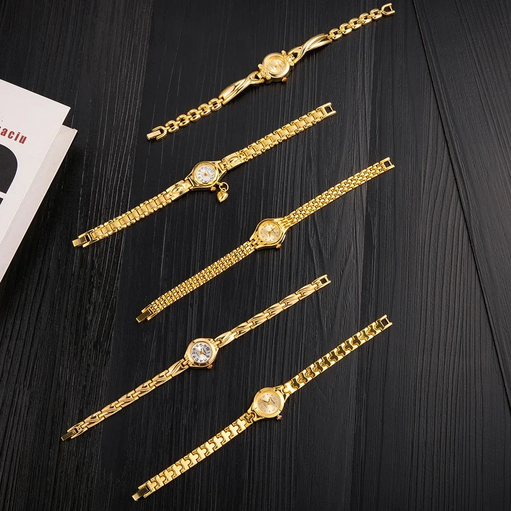 Hight Quality Brand Quartz Watch Womens Small Round Dial Quartz Wristwatches Fashion Women Gift Metal Watch Reloj Mujer