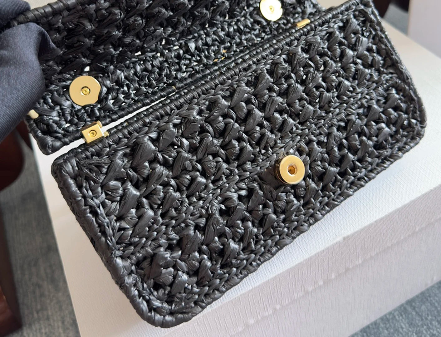 Crossbody bags handmade crafts woven Women's bags plant woven chain handbags woven bags armpit bags chain straps shoulder backs