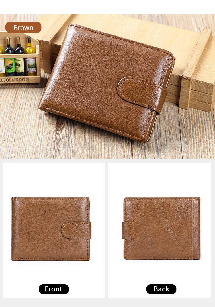 WESTAL RFID Designer Wallet Men Genuine Leather RFID Wallet Front Coin Pocket Purse Money Bag Leather Card Holder Wallet for Men