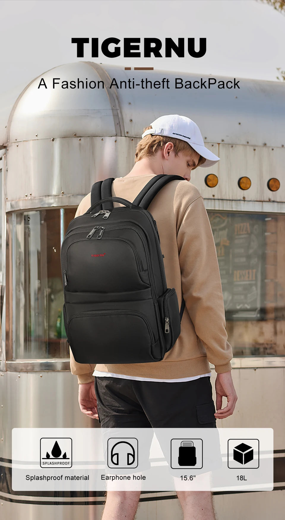 Tigernu Anti Theft Backpacks For Men 15inch Laptop Backpack Bag Casual Travel Backpack Schoolbag Male Backpack Mochilas Knapsack