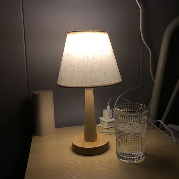 Elowen Nordic Solid Wood & Linen Table Lamp