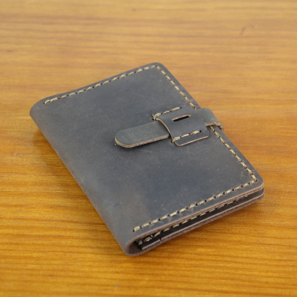 Luxury Handmade Genuine Leather Card Wallet Men Credit Card holder Women ID Sleeve Name Card Holder Cowhide Business Card Case