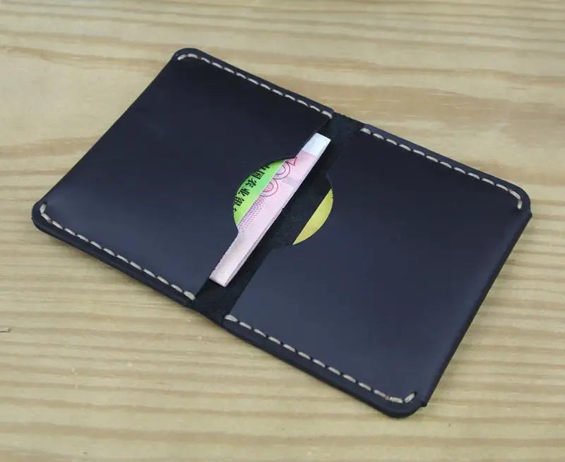 Luxury Handmade Genuine Leather Card Wallet Men Credit Card holder Women ID Sleeve Name Card Holder Cowhide Business Card Case