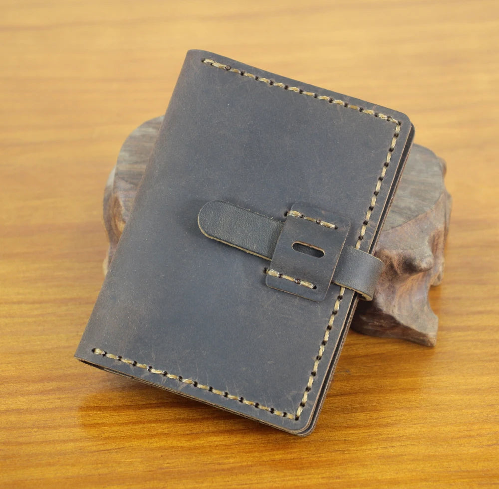 Luxury Handmade Genuine Leather Card Wallet Men Credit Card holder Women ID Sleeve Name Card Holder Cowhide Business Card Case