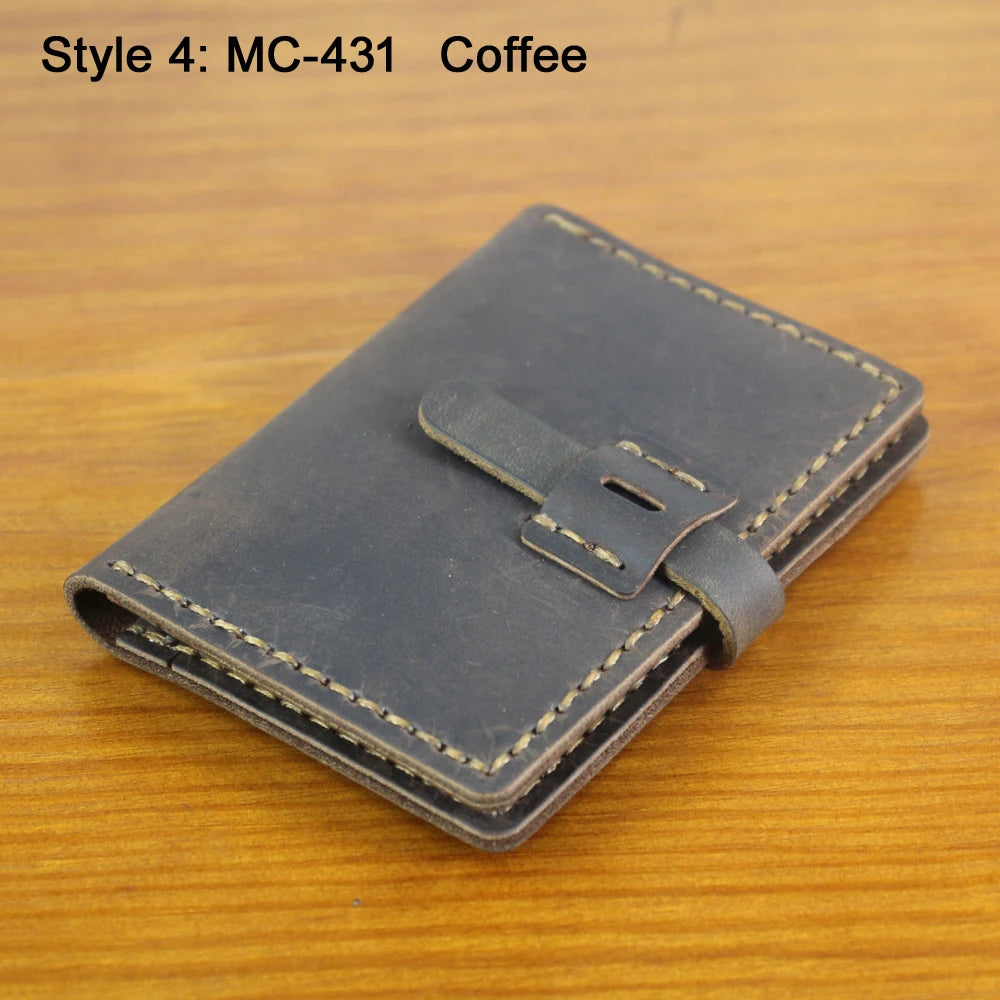 Luxury Handmade Genuine Leather Card Wallet Men Credit Card holder Women ID Sleeve Name Card Holder Cowhide Business Card Case