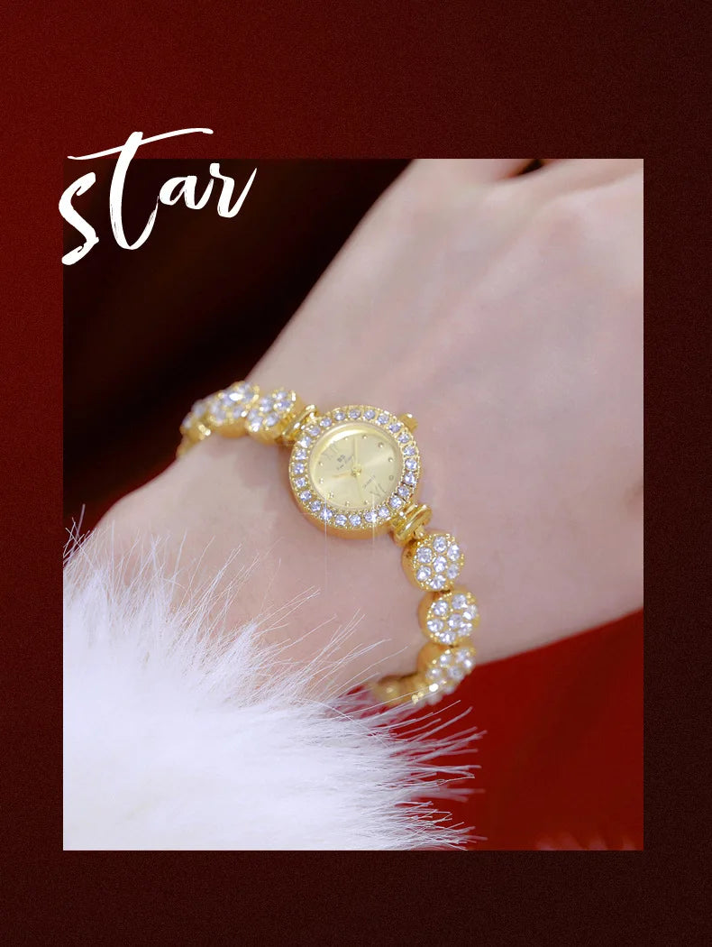 Women Watch Light Luxury Brand Starry Sky Diamond Flower Bracelet Exquisite High end Ladies Fashion Quartz Wristwatches