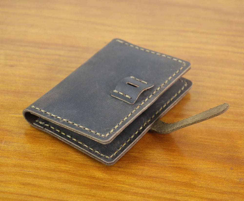 Luxury Handmade Genuine Leather Card Wallet Men Credit Card holder Women ID Sleeve Name Card Holder Cowhide Business Card Case