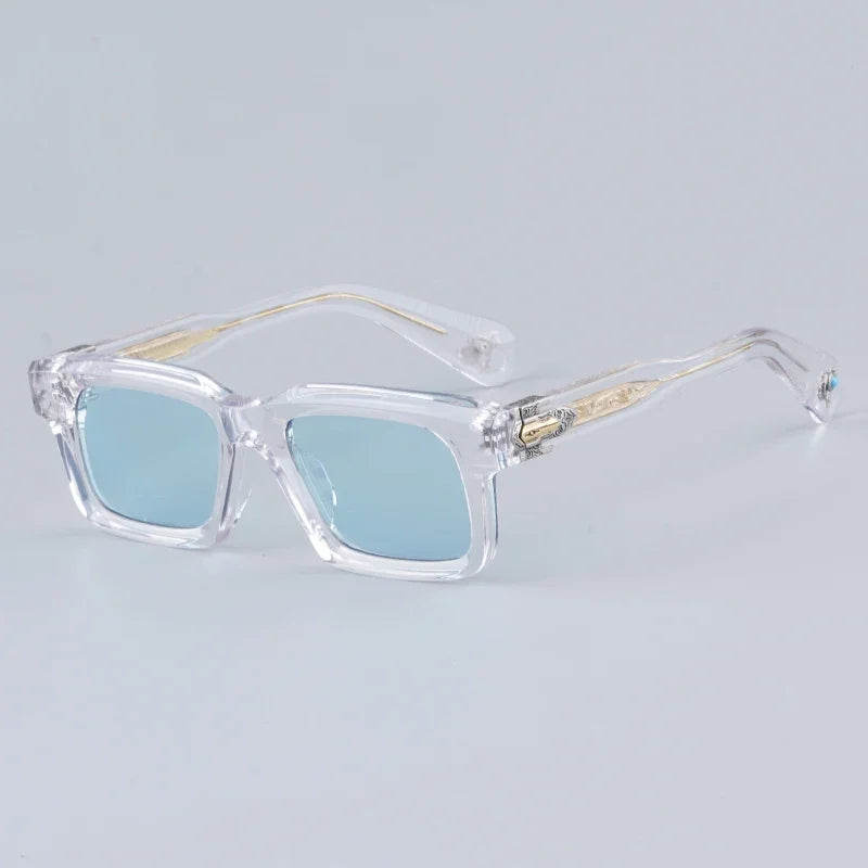 JMM BELVEDERE High Quality Rectangle Acetate Sunglasses Uv400 Men Designer Brand Handmade Vintage Eyeglasses with Case