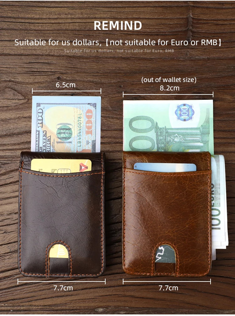 Genuine leather Men's Wallet Small Money Purses Mini Wallets Short Ultra-thin Wallet Bank Card Package Small Purse Wallet