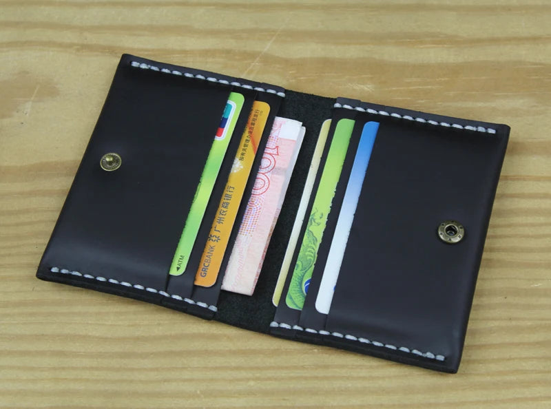 Luxury Handmade Genuine Leather Card Wallet Men Credit Card holder Women ID Sleeve Name Card Holder Cowhide Business Card Case