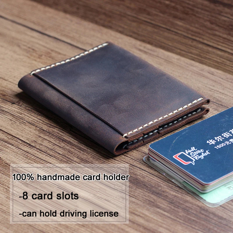 Luxury Handmade Genuine Leather Card Wallet Men Credit Card holder Women ID Sleeve Name Card Holder Cowhide Business Card Case