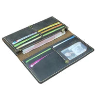 High Class Handmade Crazy Horse Genuine Leather Men's Wallet Purse Male Money Bag Short Multi-Card Wallet Money Clips MC-309