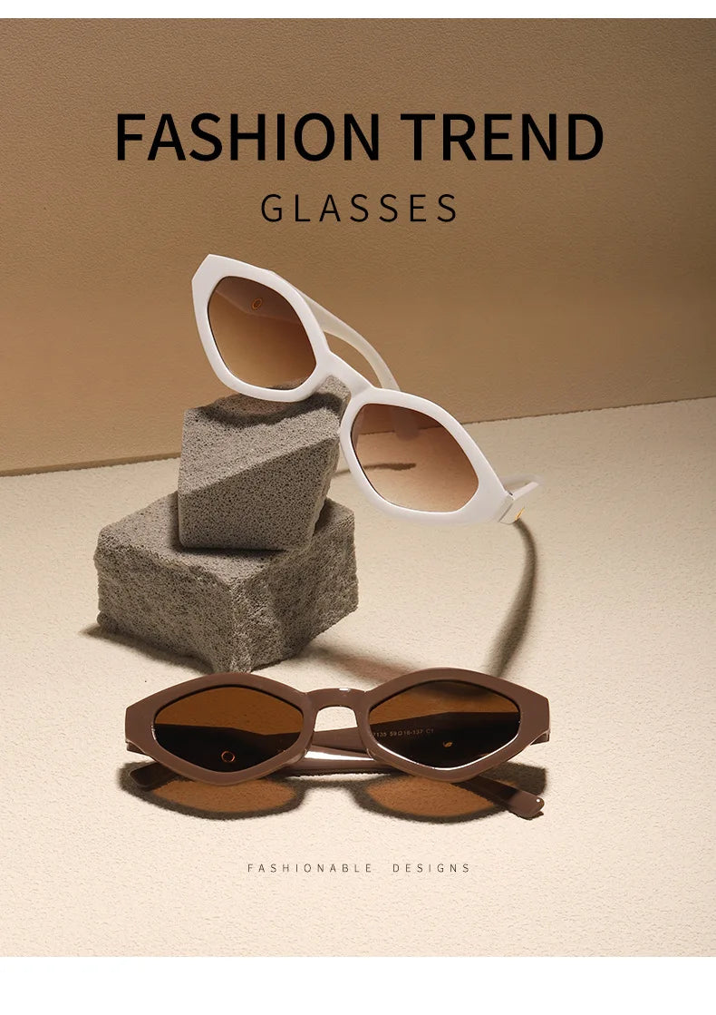 Vintage Cat Eye Sunglasses Women Men 2025 Brand Designer Fashion Goggle Sun Glasses Female Trends Shades Outside Eyewear UV400