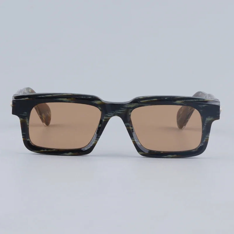 JMM BELVEDERE High Quality Rectangle Acetate Sunglasses Uv400 Men Designer Brand Handmade Vintage Eyeglasses with Case