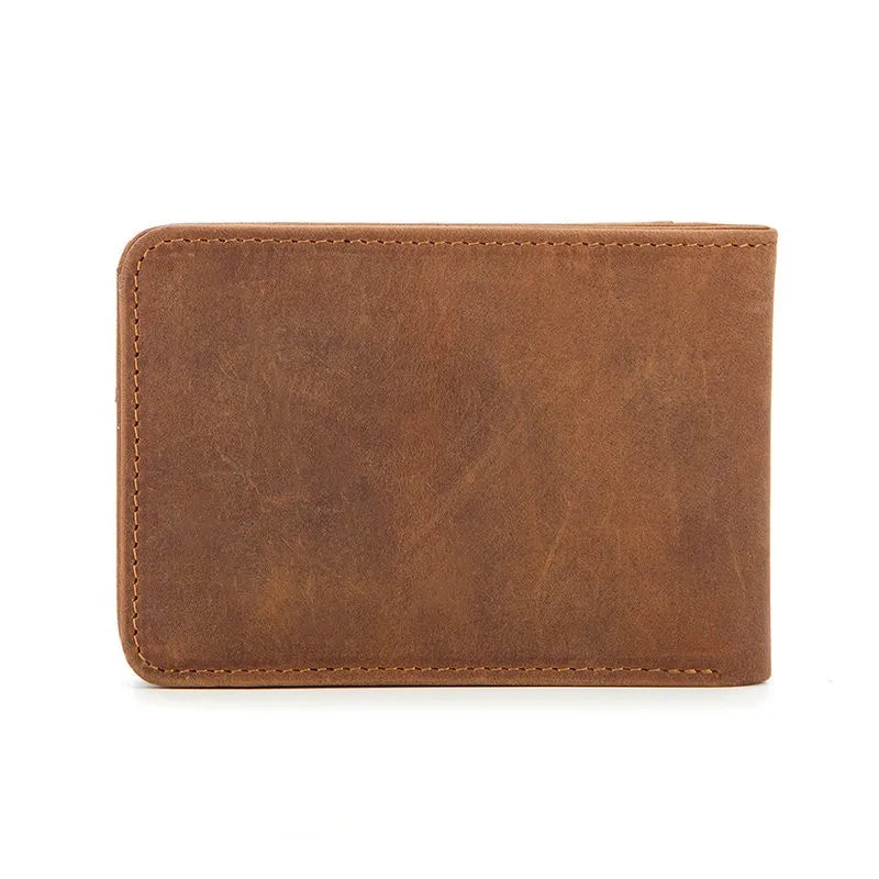 RFID Casual Small Wallet for Men Cow Leather Male Slim Wallets Short Mini Wallet with Card Holder Pocket Purses