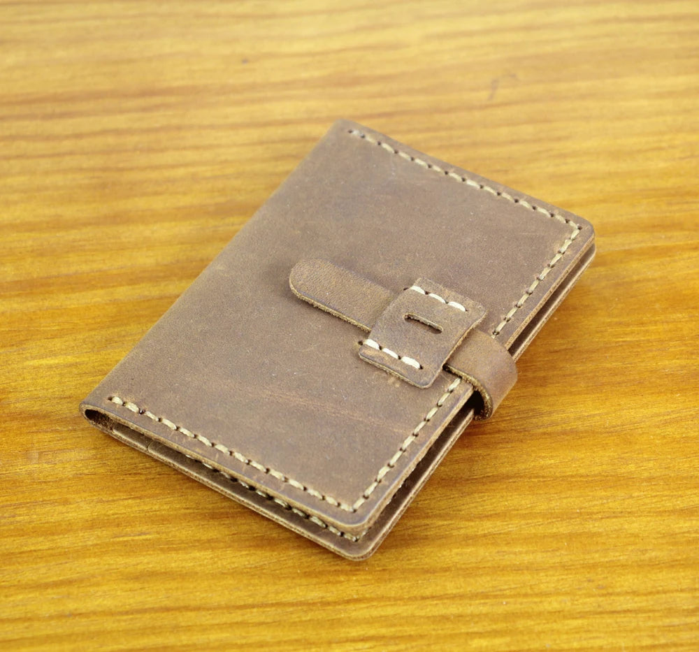 Luxury Handmade Genuine Leather Card Wallet Men Credit Card holder Women ID Sleeve Name Card Holder Cowhide Business Card Case