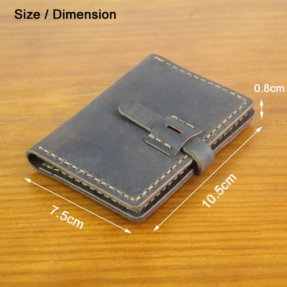 Luxury Handmade Genuine Leather Card Wallet Men Credit Card holder Women ID Sleeve Name Card Holder Cowhide Business Card Case
