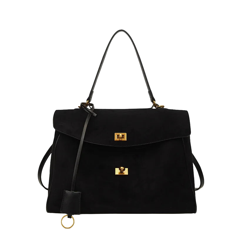 Luxury Brand Women Messenger Bags Soft Leather Brown Suede Hand Held Totes Gold Buckle Women Shoulder Bags Lady Trend Satchel