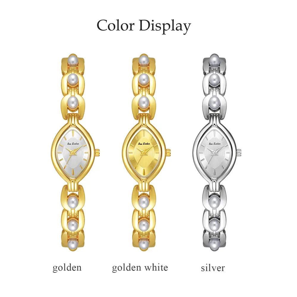 New Women Watch Gold Luxury Elegant Bracelet Wristwatch Fashion Retro Quartz Watches Gift For Ladies Small Dial Clock Waterproof