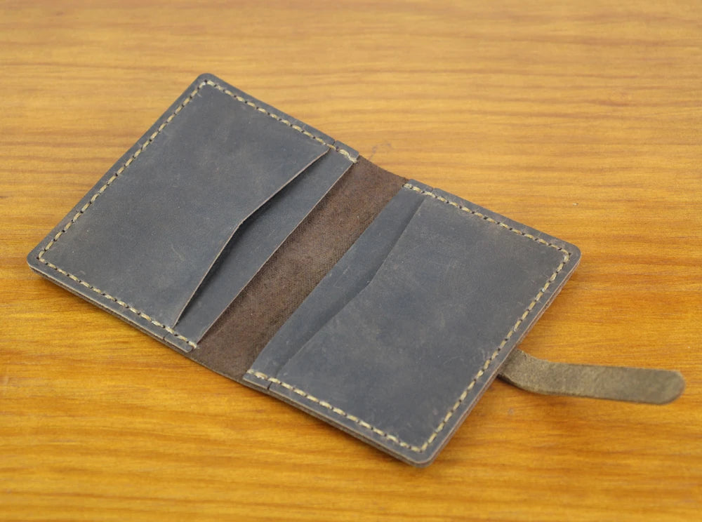 Luxury Handmade Genuine Leather Card Wallet Men Credit Card holder Women ID Sleeve Name Card Holder Cowhide Business Card Case