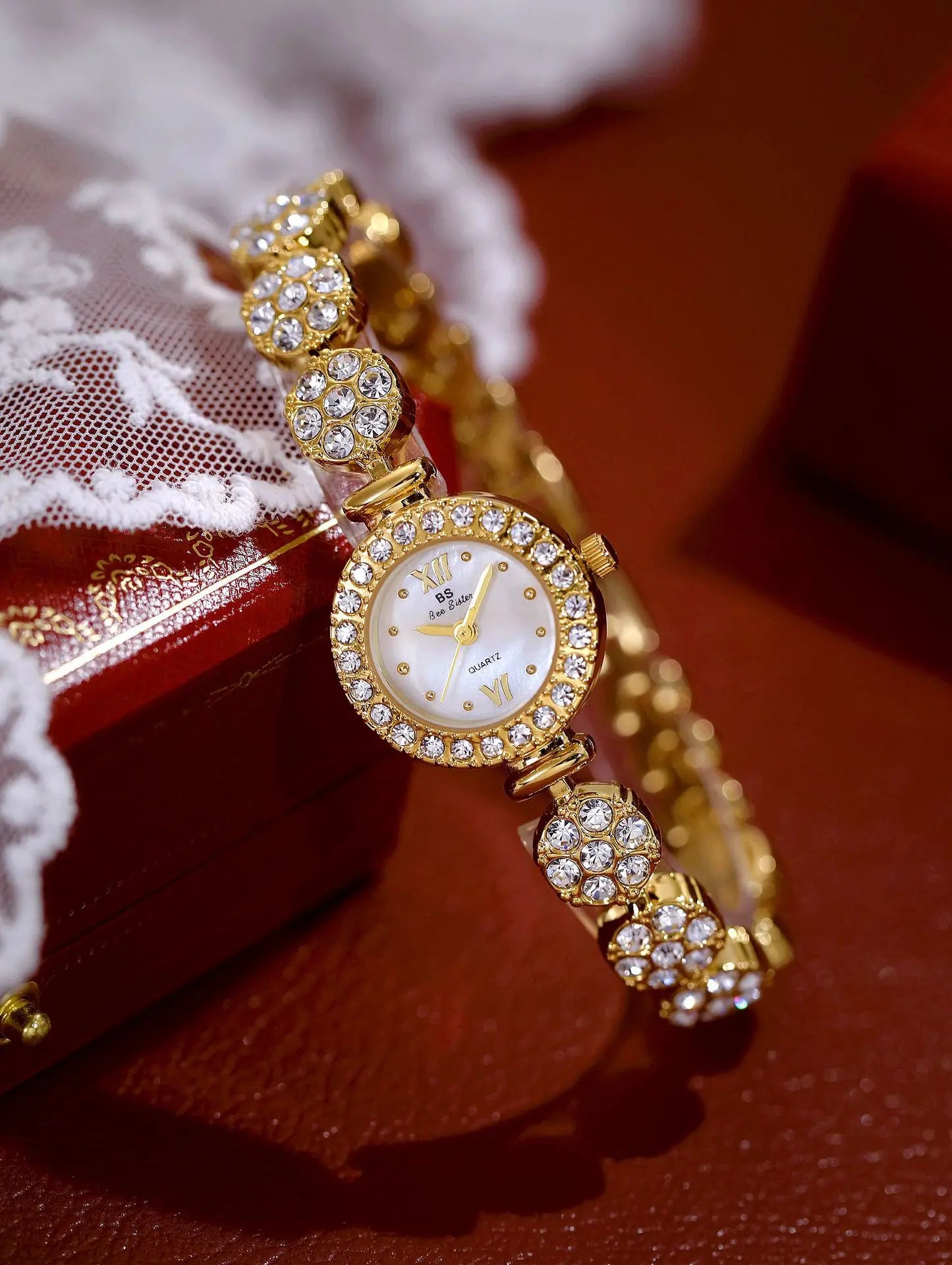 Women Watch Light Luxury Brand Starry Sky Diamond Flower Bracelet Exquisite High end Ladies Fashion Quartz Wristwatches