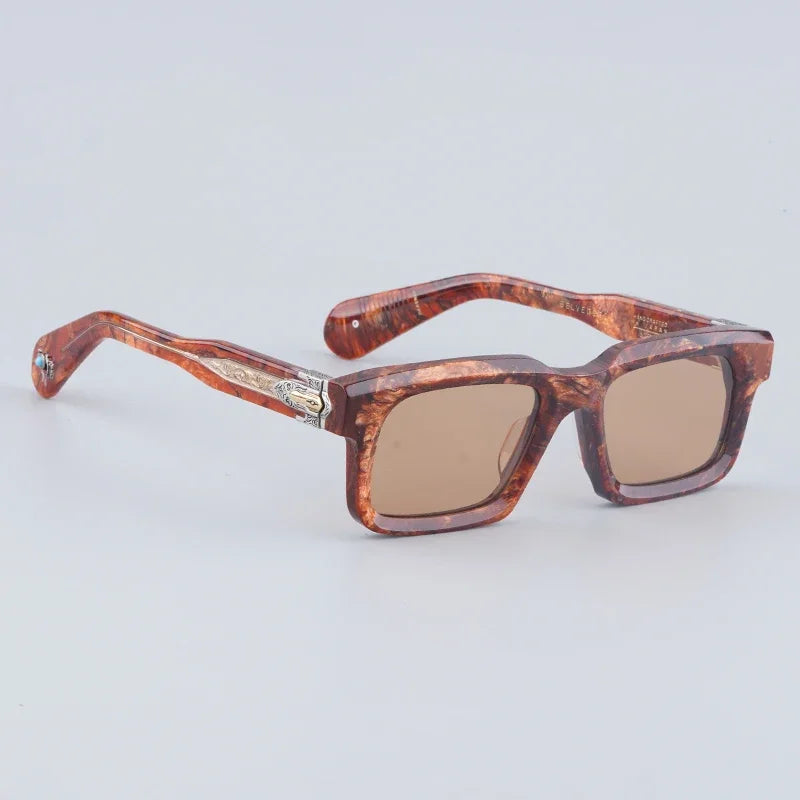 JMM BELVEDERE High Quality Rectangle Acetate Sunglasses Uv400 Men Designer Brand Handmade Vintage Eyeglasses with Case