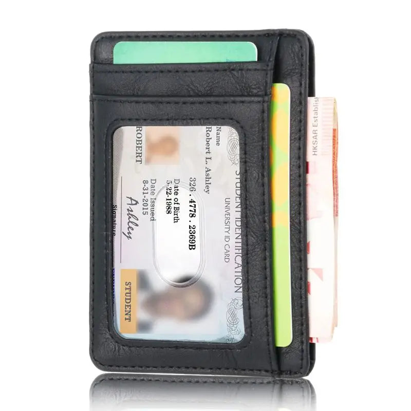 RFID Blocking Wallet Business Card Cover for Case Super Thin Men Leather Credit Card Holder