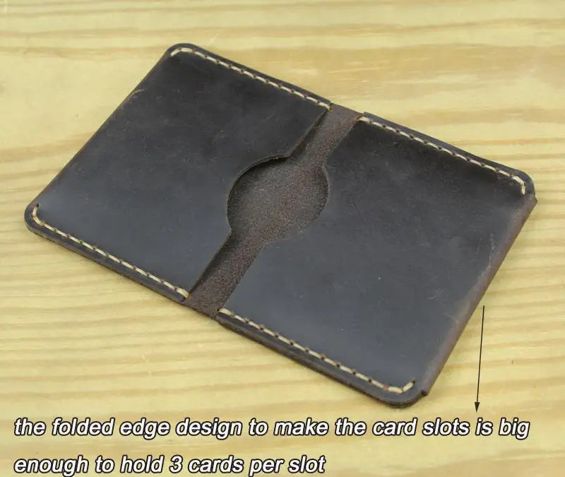 Luxury Handmade Genuine Leather Card Wallet Men Credit Card holder Women ID Sleeve Name Card Holder Cowhide Business Card Case