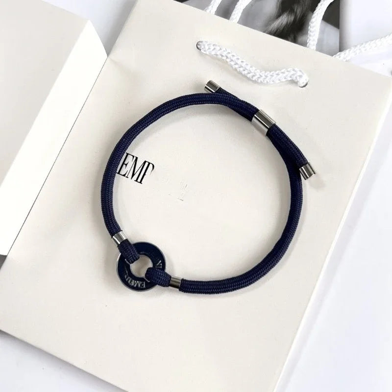 Simple Fashion Circle Tag Rope Bracelet