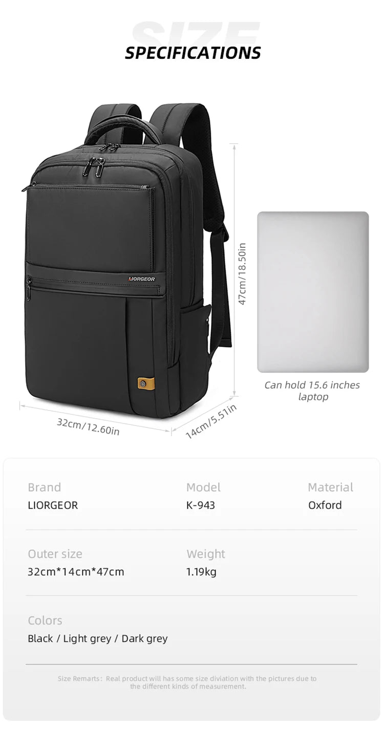 Large-capacity student backpack, casual backpack, Oxford material, new men's backpack, simple multi-functional bag