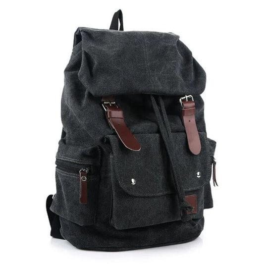 2025 Men Casual Canvas Large Capacity Practical Backpack Casual Travel  Bagpack Teenagers School Bags Black Brown Green WL22