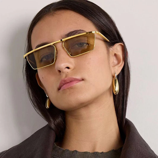 JMM BOGART Square Alloy Gradient Ssunglasses Uv400 Men and Women Fashion Japan Handmade Vintage Eyeglasses with Case