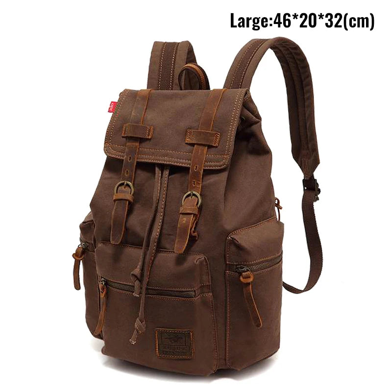 MARKROYAL Canvas Retro Men's Bag Backpack Suitable 14 Inch Laptop Bag Vintage 36-55L Wear-resistant Backpack Coffee Dripshipping