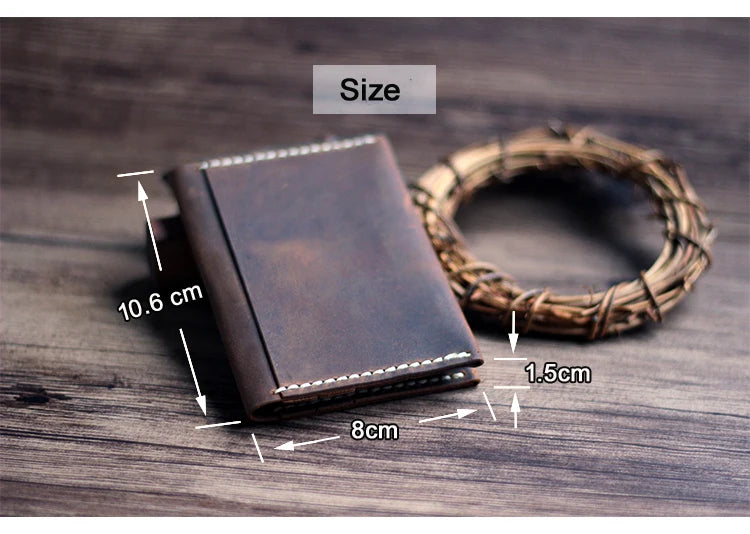 Luxury Handmade Genuine Leather Card Wallet Men Credit Card holder Women ID Sleeve Name Card Holder Cowhide Business Card Case