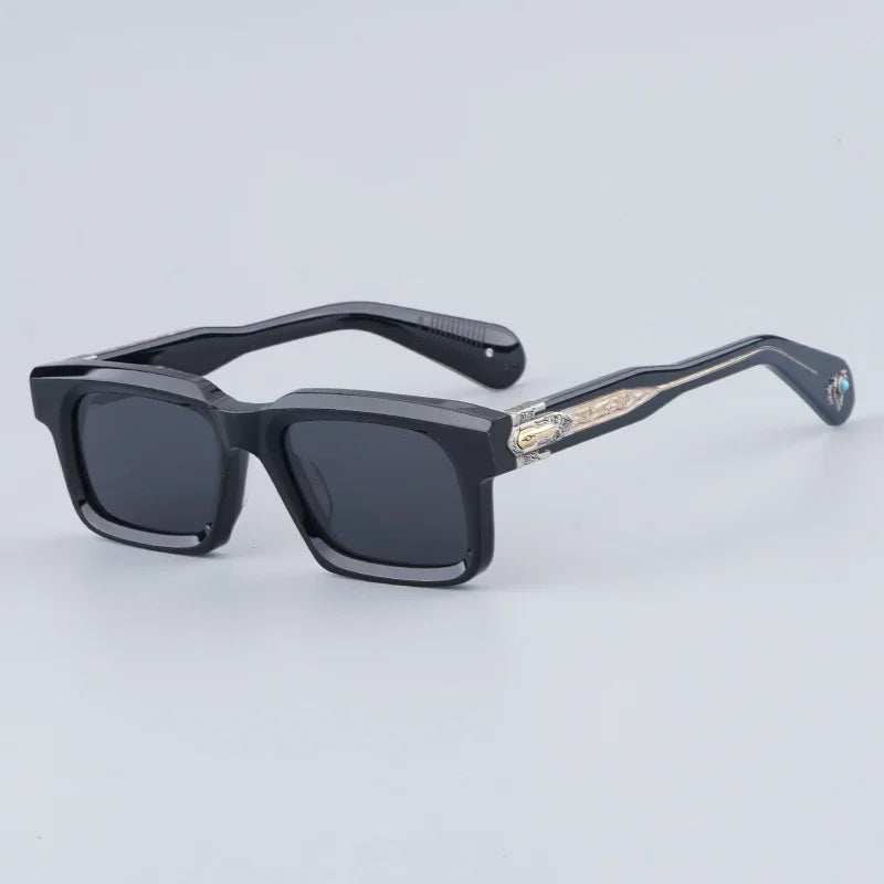 JMM BELVEDERE High Quality Rectangle Acetate Sunglasses Uv400 Men Designer Brand Handmade Vintage Eyeglasses with Case