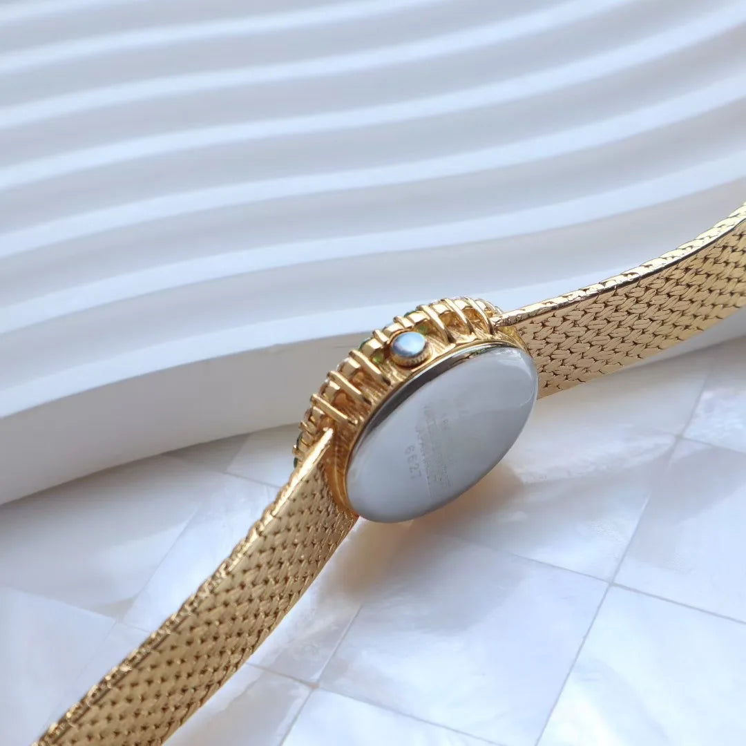 Women Watch for Girls Quartz Reloj Mujer Sliver Gold Diamond Orologio Ladies Vintage Oval Wristwatch Stainless Steel Band Clock