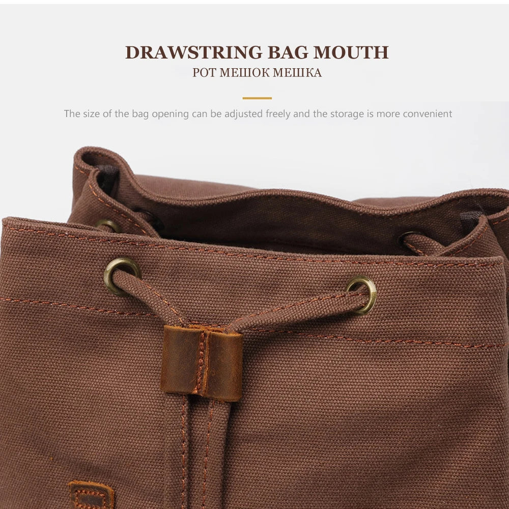 MARKROYAL Canvas Retro Men's Bag Backpack Suitable 14 Inch Laptop Bag Vintage 36-55L Wear-resistant Backpack Coffee Dripshipping