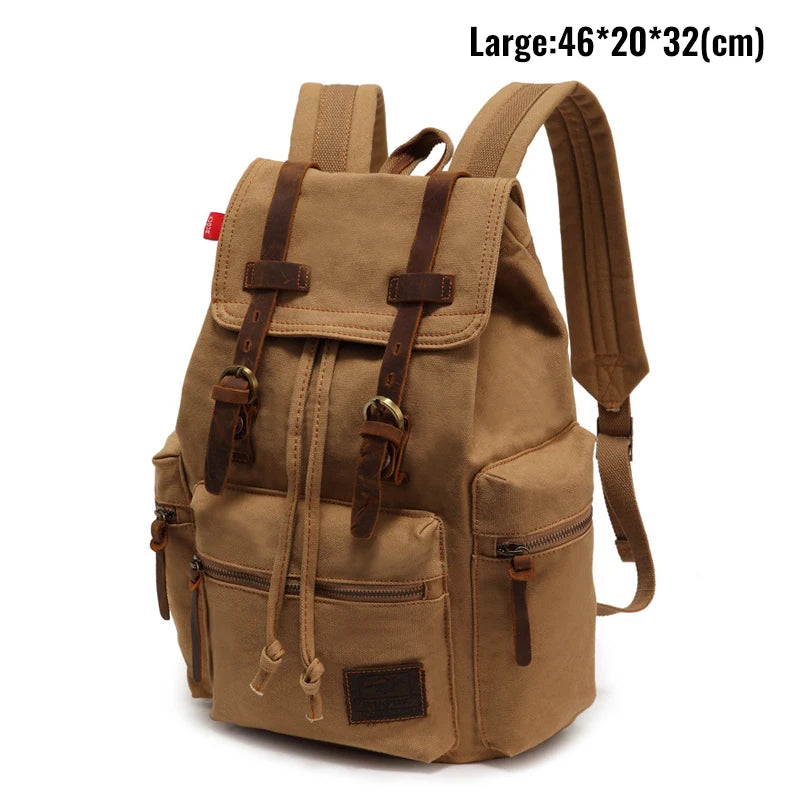 MARKROYAL Canvas Retro Men's Bag Backpack Suitable 14 Inch Laptop Bag Vintage 36-55L Wear-resistant Backpack Coffee Dripshipping