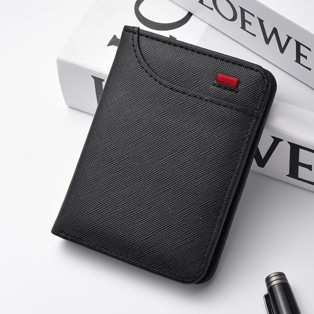 1pc Men's Minimalism PU Leather Credit Card Wallet, Men's Fashion Soft Thin ID Card Holder, Slim Small Cards Cases Holder